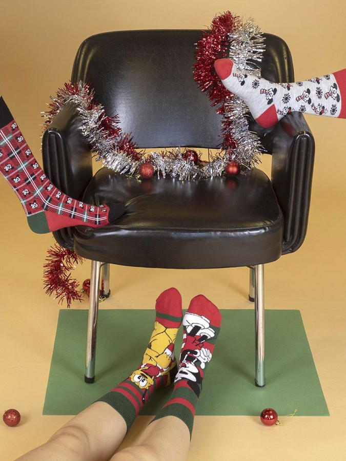 CERDA Ανδρικές Χριστουγεννιάτικες Κάλτσες 3 Ζευγάρια Mickey Mouse GiftBox #8653 Πολύχρωμες
