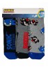 DISNEY Kάλτσες μακριές για αγόρι σετ 3 ζεύγη Sonic #39135 Μαύρο/ Γκρι/ Γκρι