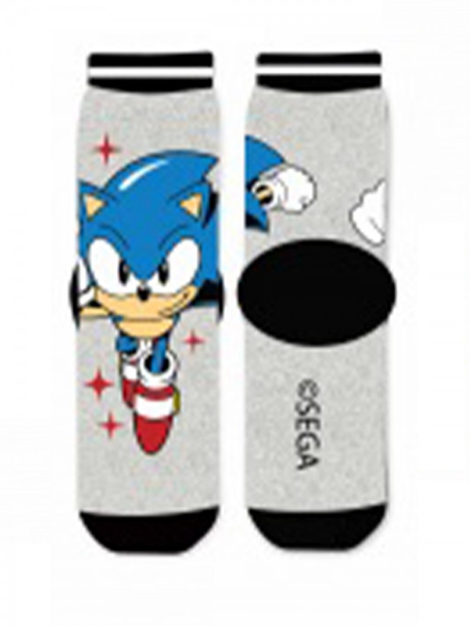 DISNEY Kάλτσες μακριές για αγόρι σετ 3 ζεύγη Sonic #39135 Μαύρο/ Μπλε/ Γκρι
