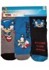 DISNEY Kάλτσες μακριές για αγόρι σετ 3 ζεύγη Sonic #39135 Μαύρο/ Μπλε/ Γκρι