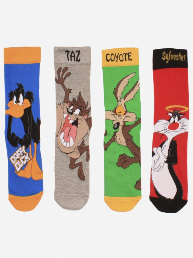 DISNEY Kάλτσες ψηλές με σχέδια σετ 4 ζεύγη #LT20558 Looney Tunes