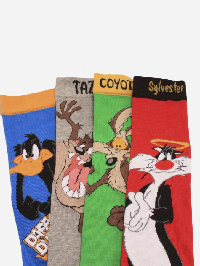 DISNEY Kάλτσες ψηλές με σχέδια σετ 4 ζεύγη #LT20558 Looney Tunes