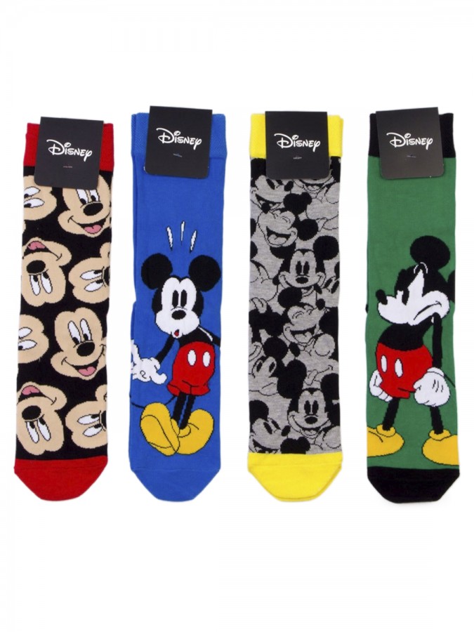 DISNEY Kάλτσες ψηλές με σχέδια σετ 4 ζεύγη #MC19523 Mickey Mouse
