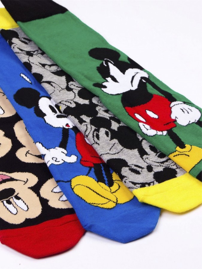 DISNEY Kάλτσες ψηλές με σχέδια σετ 4 ζεύγη #MC19523 Mickey Mouse