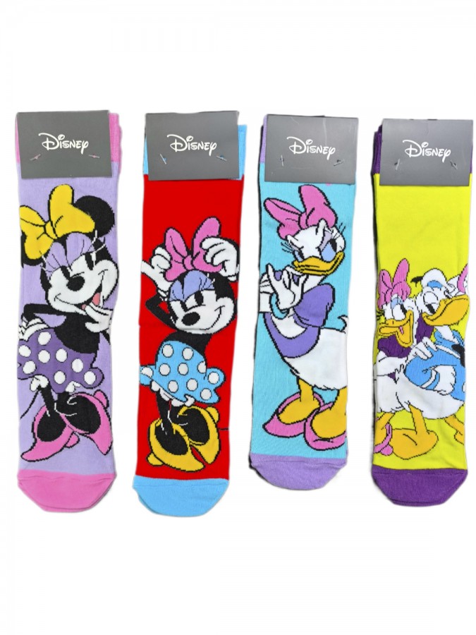 DISNEY Kάλτσες ψηλές με σχέδια σετ 4 ζεύγη #MN22205 Minnie Mouse (multi)