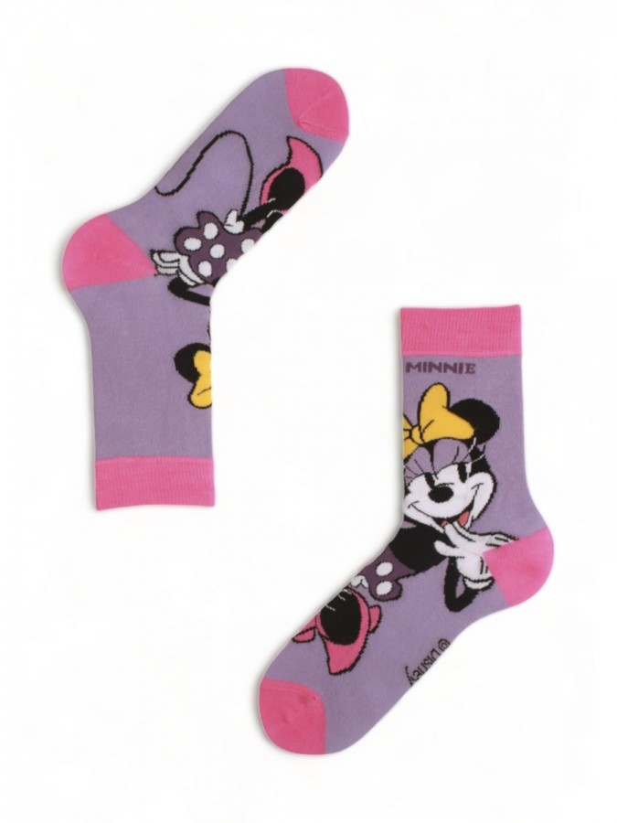 DISNEY Kάλτσες ψηλές με σχέδια σετ 4 ζεύγη #MN22205 Minnie Mouse (multi)