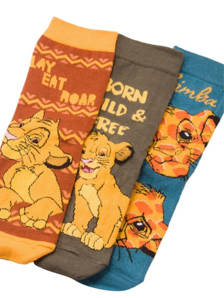 DISNEY Kάλτσες μακριές για αγόρι σετ 3 ζεύγη #Lion King