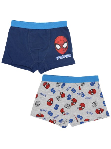 DISNEY Παιδικό Μποξεράκι 2TEM Βαμβακερό για Αγόρι Spiderman #NR-SP-021 Μπλε/Γκρι