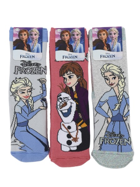 DISNEY Kάλτσες πετσετέ με τάπες σετ 3 ζεύγη #FZ21551 Frozen
