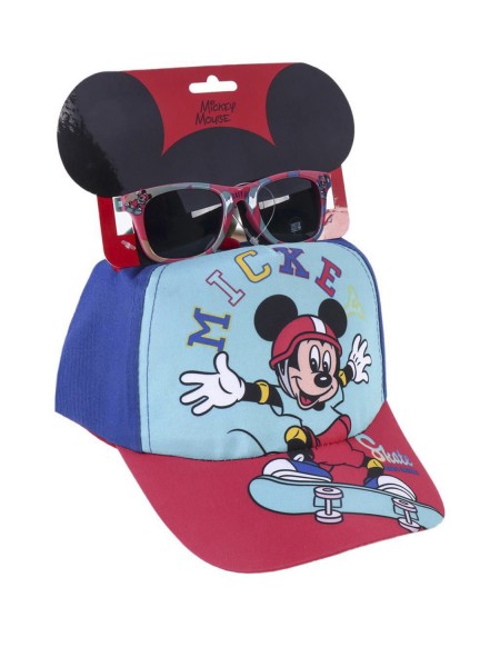 DISNEY Παιδικό Καπέλο με γυαλιά ηλίου για αγόρια Mickey Mouse Skate #9864 Μπλε