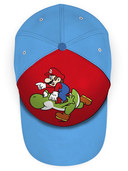 DISNEY Παιδικό Καπέλο για αγόρια Super Mario #017-011 Γαλάζιο/Κόκκινο