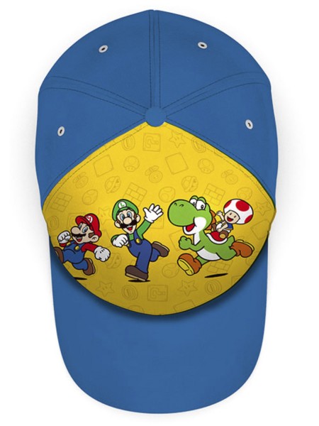 DISNEY Παιδικό Καπέλο για αγόρια Super Mario #017-011 Μπλε/ Κίτρινο