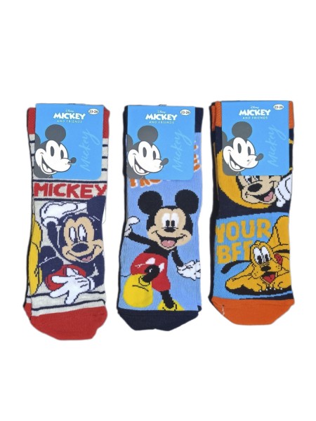 DISNEY Kάλτσες μακριές για αγόρι σετ 3 ζεύγη Mickey Mouse#MC21600 multi