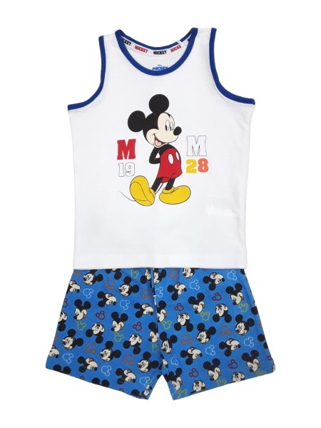 DISNEY Παιδική Πιτζάμα Καλοκαιρινή Α/Μ για αγόρι 3-8 ετών Mickey Mouse #57322 Μπλε