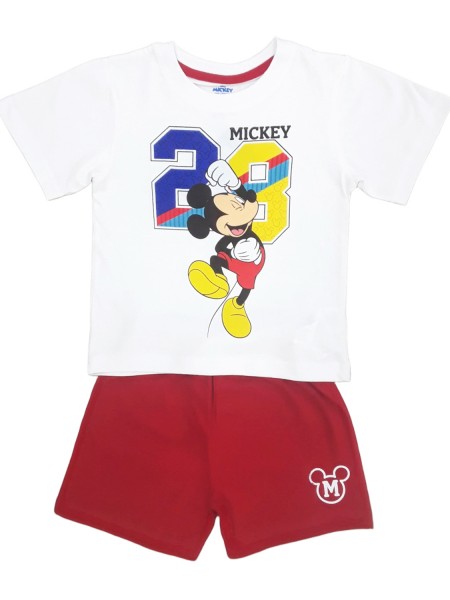DISNEY Παιδική Πιτζάμα Καλοκαιρινή για αγόρι 3-8 ετών Mickey Mouse #56684 Λευκό
