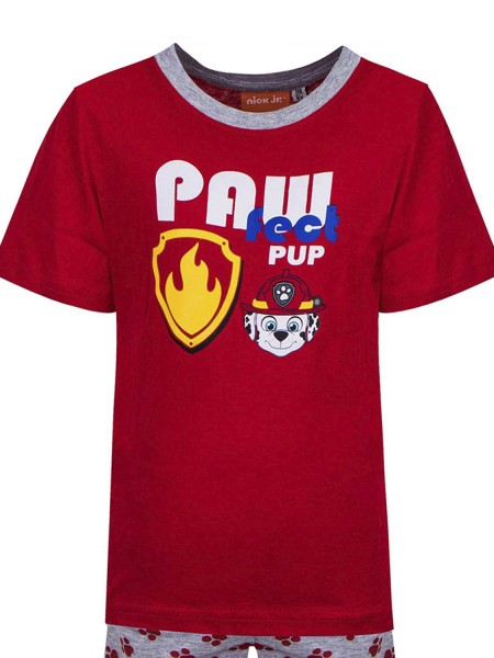 DISNEY Παιδική Πιτζάμα Καλοκαιρινή για αγόρι 2-8 ετών Paw Patrol #34579 Kόκκινο
