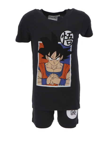 DISNEY Παιδική Πιτζάμα Καλοκαιρινή για αγόρι 6-12 ετών Dragon Ball Z #DB018 Μαύρο