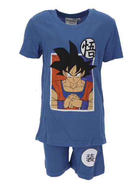 DISNEY Παιδική Πιτζάμα Καλοκαιρινή για αγόρι 6-12 ετών Dragon Ball Z #DB018 Μπλε