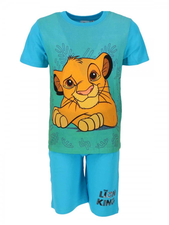 DISNEY Παιδική Πιτζάμα Καλοκαιρινή για αγόρι 2-6 ετών Lion King #1767 Γαλάζιο