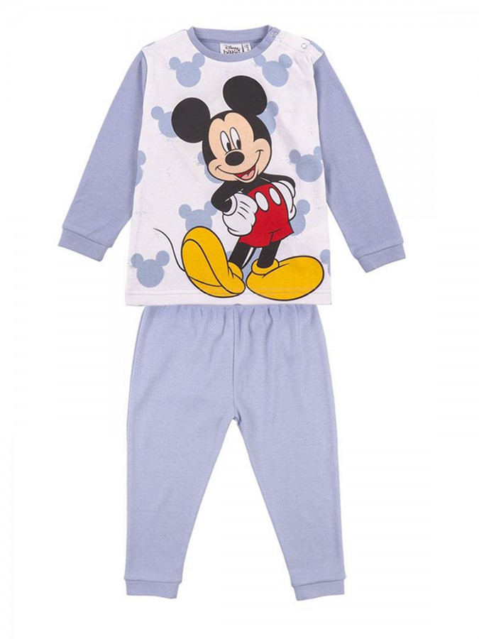 CERDA Παιδική Πυτζάμα Χειμωνιάτικη για αγόρι 12-36 μηνών Mickey #0757 Σιελ