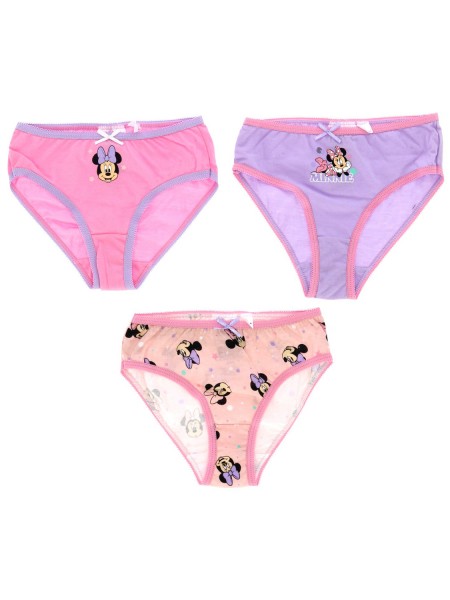 DYSNEY Παιδικό Κιλοτάκι Βαμβακερό για Κορίτσι 3ΤΕΜ “Minnie Mouse” #45536 Ροζ