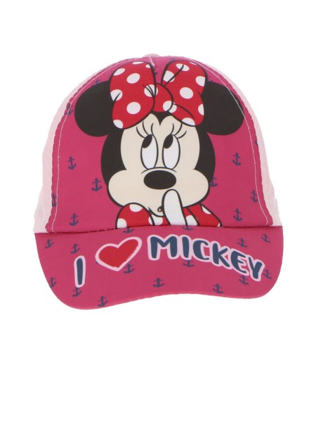 DISNEY Παιδικό Καπέλο για κορίτσια Minnie Mouse I love Mickey #23-0155 Ροζ/ Φουξ