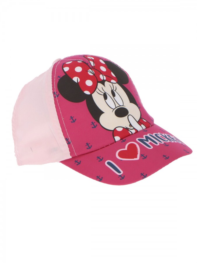 DISNEY Παιδικό Καπέλο για κορίτσια Minnie Mouse I love Mickey #23-0155 Ροζ/ Φουξ