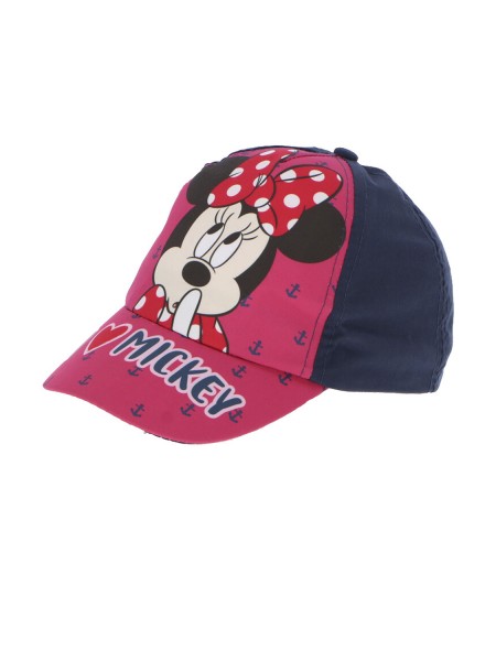 DISNEY Παιδικό Καπέλο για κορίτσια Minnie Mouse I love Mickey #23-0155 Μπλε/ Φουξ
