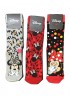 DISNEY Kάλτσες ψηλές με σχέδια σετ 3 ζεύγη #MN21078 Minnie Mouse (μαύρο-κόκκινο-γκρι)