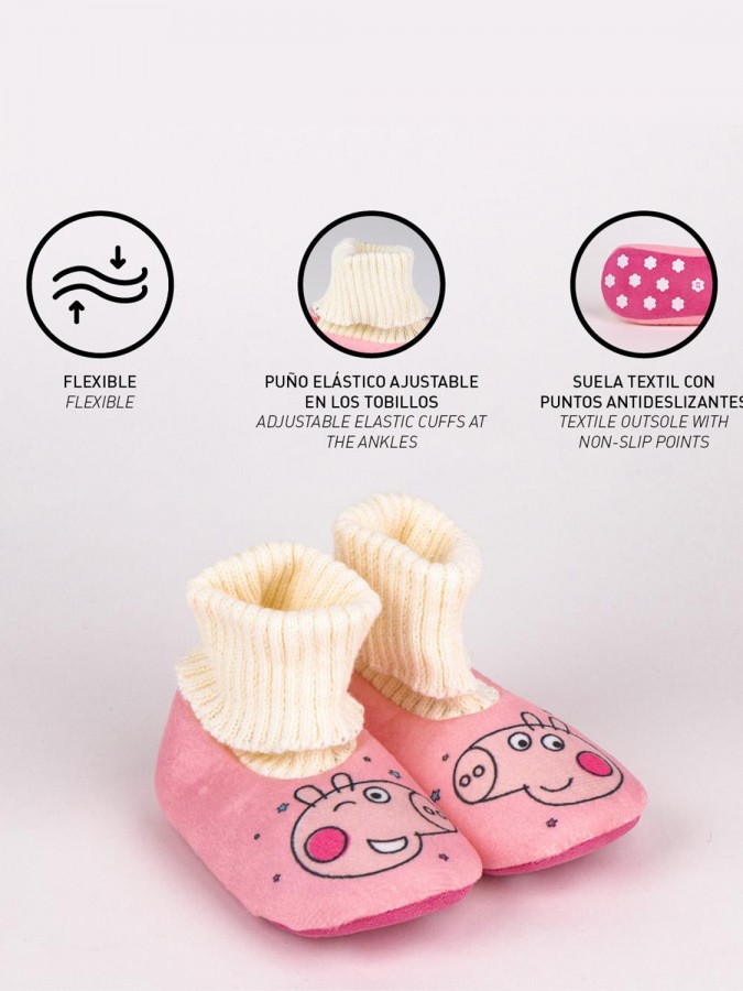 CERDA Παιδικές Παντόφλες Μποτάκια για Κορίτσι Peppa Pig #6088 Ροζ