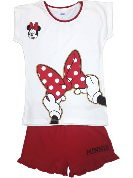 DISNEY Παιδική Πιτζάμα Καλοκαιρινή για κορίτσι 9-14 ετών Minnie Mouse #59074 Κόκκινο