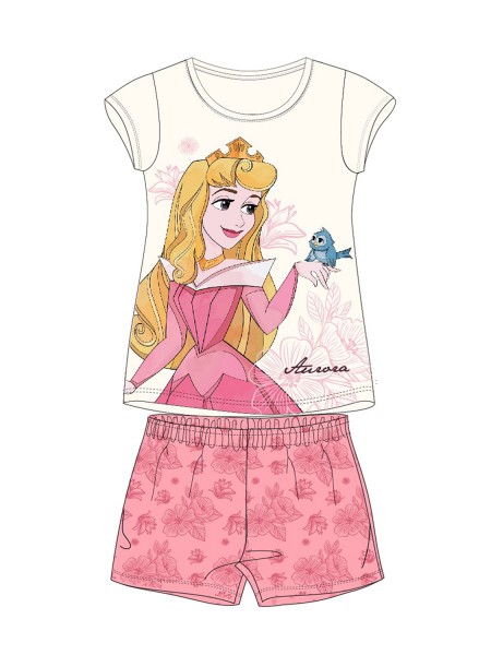 DISNEY Παιδική Πιτζάμα Καλοκαιρινή για κορίτσι 2-8 ετών Princess #17313 Κρεμ DISNEY Παιδική Πιτζάμα Καλοκαιρινή για κορίτσι 2-8 ετών Princess #17313 Κρεμ