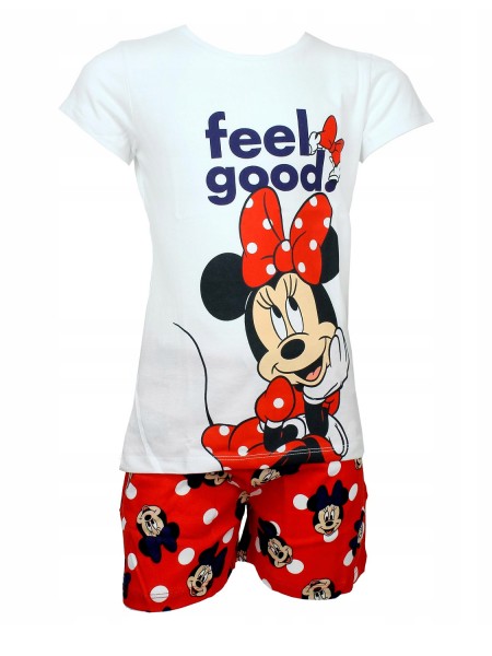 DISNEY Παιδική Πιτζάμα Καλοκαιρινή για κορίτσι 4-9 ετών Minnie Mouse #17276 Λευκό
