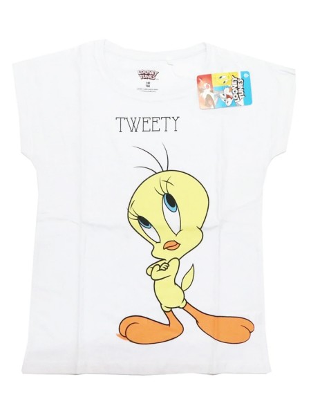 DISNEY Παιδική Πιτζάμα Καλοκαιρινή για κορίτσι 9-14 ετών Tweety #4581 Λευκό DISNEY Παιδική Πιτζάμα Καλοκαιρινή για κορίτσι 9-14 ετών Tweety #4581 Λευκό