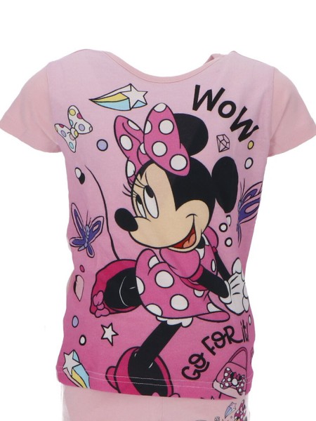 DISNEY Παιδική Πιτζάμα Καλοκαιρινή για κορίτσι 2-8 ετών Minnie Mouse #23-1064 Ροζ Ανοιχτό
