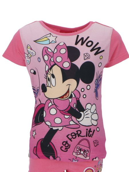 DISNEY Παιδική Πιτζάμα Καλοκαιρινή για κορίτσι 2-8 ετών Minnie Mouse #23-1064 Ροζ