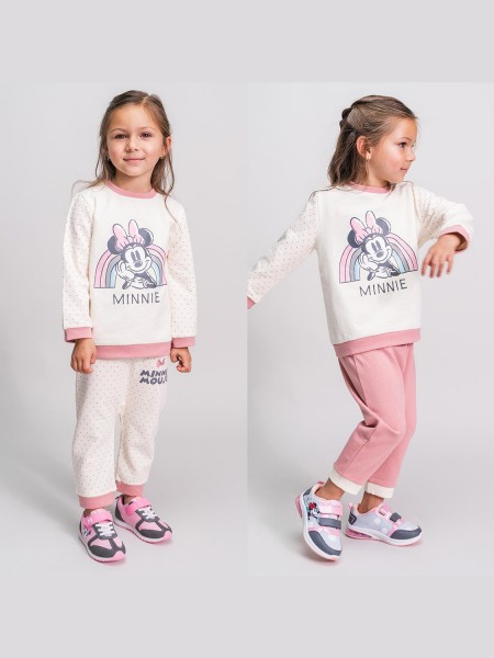 CERDA Παιδική Πυτζάμα Χειμωνιάτικη με 2 παντελόνια για Κορίτσι 12-36 μηνών Minnie Mouse #0103 Μπεζ