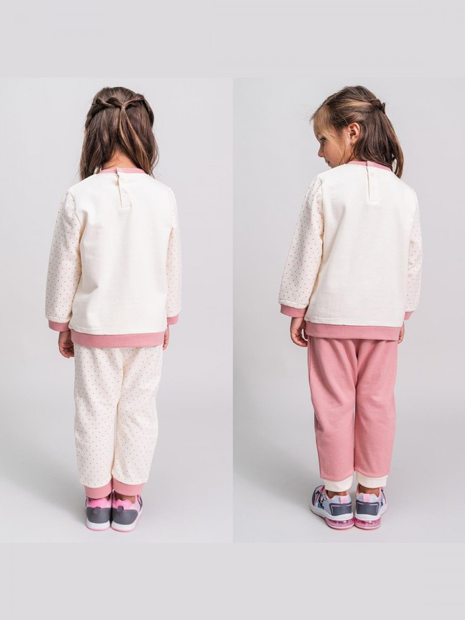 CERDA Παιδική Πυτζάμα Χειμωνιάτικη με 2 παντελόνια για Κορίτσι 12-36 μηνών Minnie Mouse #0103 Μπεζ