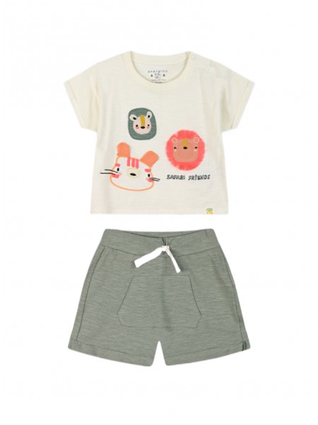 ENERGIERS Βρεφικό Σετ Κοντομάνικο Με Βερμούδα για αγόρια 3-18 μηνών #11-225489-0 ΧΑΚΙ