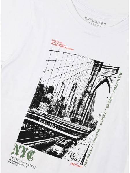 ENERGIERS Εφηβικό Σετ Κοντομάνικο Με Βερμούδα για αγόρια 6-16 ετών #13-225011-0 ΛΕΥΚΟ