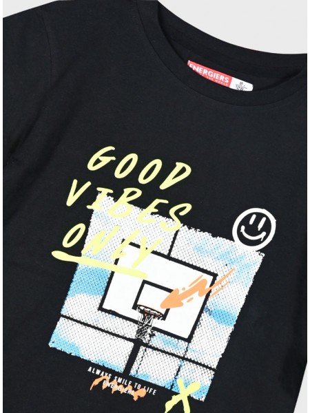 ENERGIERS Εφηβικό Σετ Κοντομάνικο Με Βερμούδα για αγόρια 6-16 ετών #13-225081-0-9 ΜΕΛΑΝΖΕ