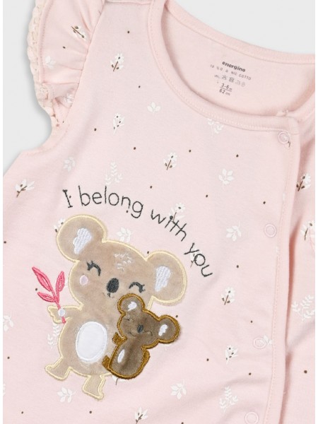 ENERGIERS Βρεφικό φορμάκι για κορίτσι (πρόωρο - 9 μηνών) |14-225501-9 ΑΝΟΙΧΤΟ ΡΟΖ