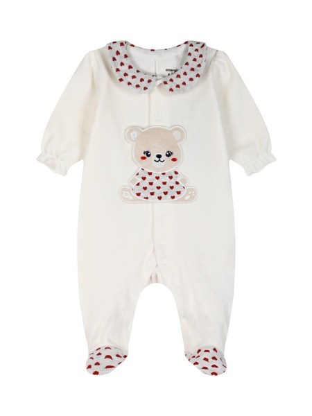 ENERGIERS Βρεφικό βελουτέ φορμάκι για κορίτσι (0 - 15 μηνών) |14-124412-9 ΕΚΡΟΥ