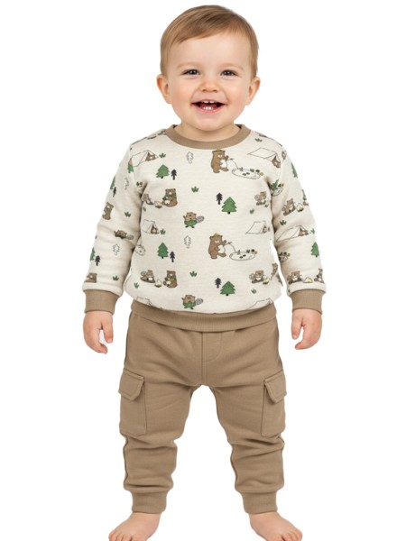 ENERGIERS Βρεφική Φόρμα φούτερ για Αγόρι 0-24 μηνών #11-125455-0 Μπεζ