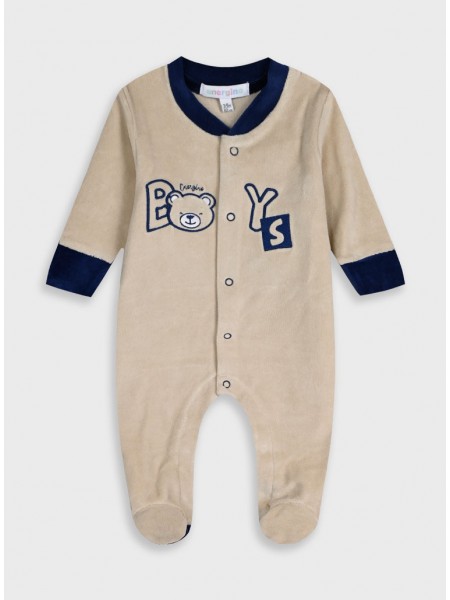 ENERGIERS Βρεφικό βελουτέ φορμάκι για αγόρι (0 - 15 μηνών) | 11-125460-9 ΒΑΝΙΛΙΑ