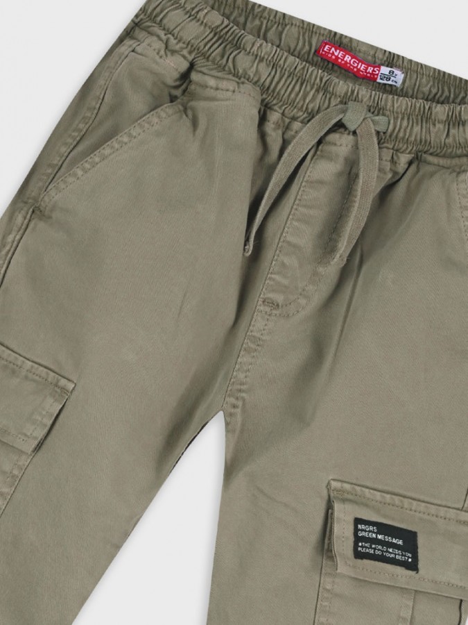 ENERGIERS Παντελόνι cargo για αγόρι 1-6 ετών | 12-125109-2 ΣΚΟΝΙΣΜΕΝΟ ΠΡΑΣΙΝΟ