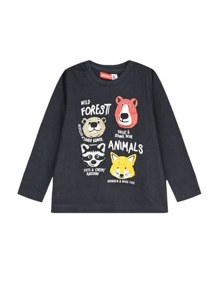 ENERGIERS Μακό μακρυμάνικη μπλούζα για αγόρι 2-6 ετών | 12-125138-5 ΑΝΘΡΑΚΙ