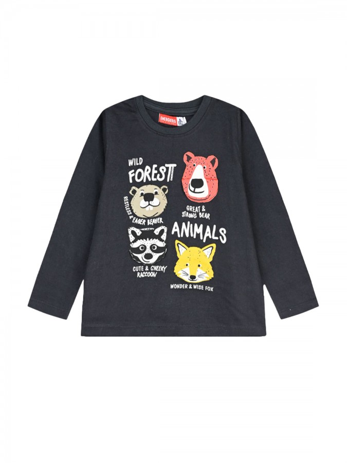 ENERGIERS Μακό μακρυμάνικη μπλούζα για αγόρι 2-6 ετών | 12-125138-5 ΑΝΘΡΑΚΙ