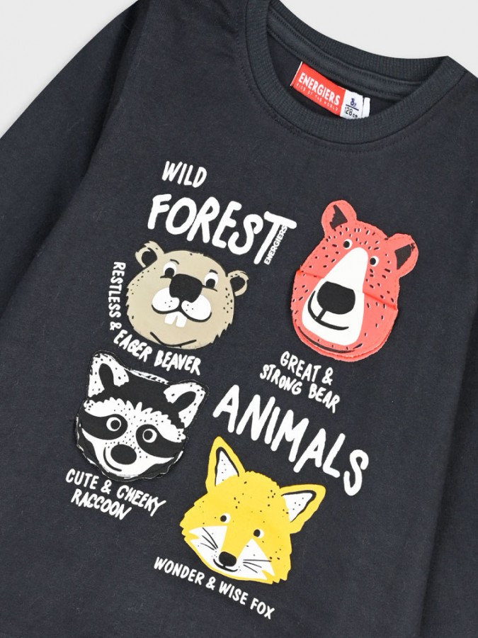 ENERGIERS Μακό μακρυμάνικη μπλούζα για αγόρι 2-6 ετών | 12-125138-5 ΑΝΘΡΑΚΙ