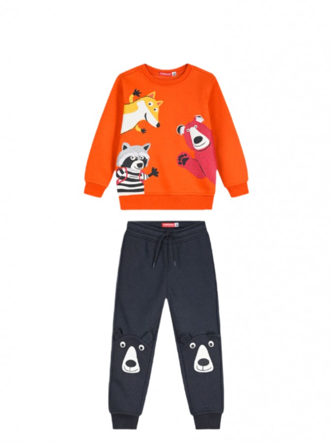 ENERGIERS Παιδική Φόρμα για Αγόρι 1-6 ετών "Forest Friends" - 12-125171-0 Πορτοκαλί/ Ανθρακί